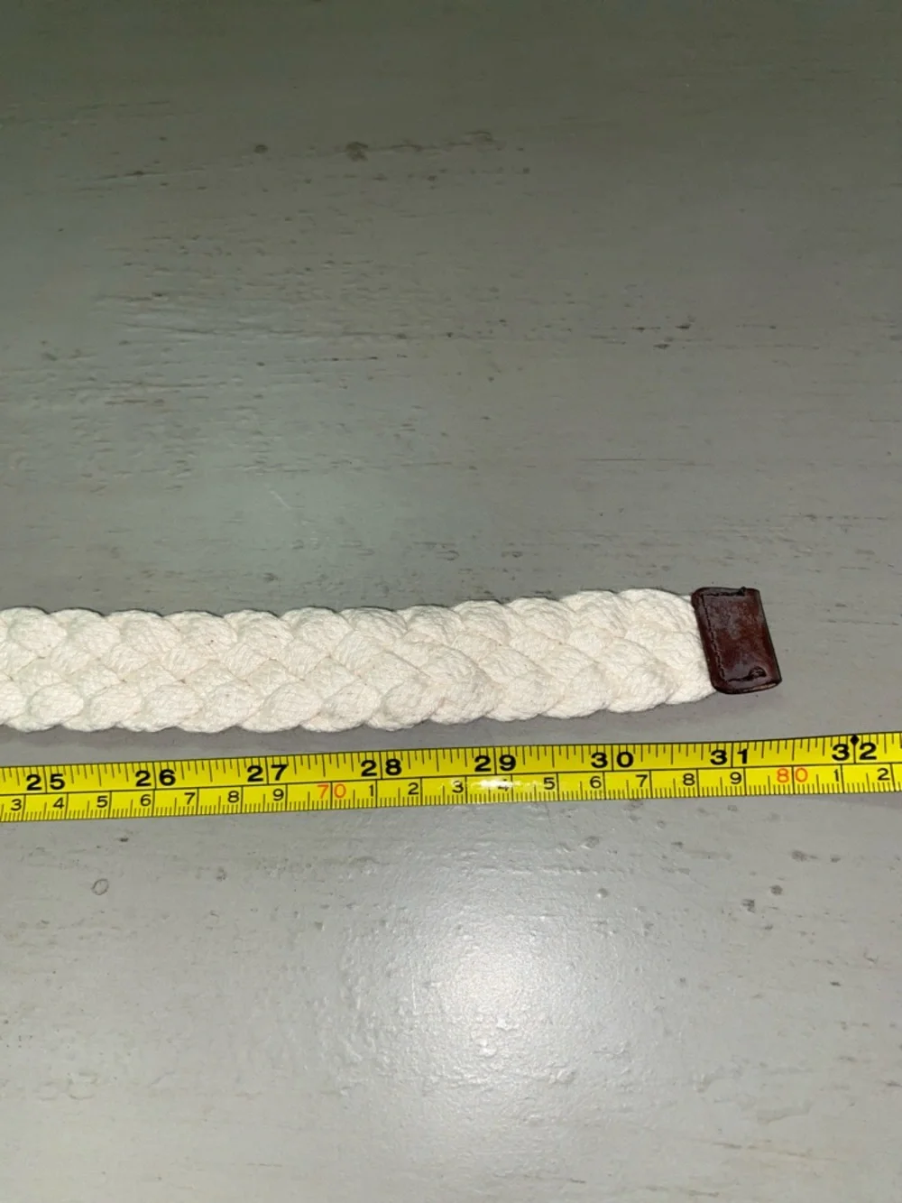 New J. Crew youth large belt, casual, neutral brown leather ends, 31”